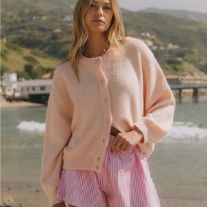 Daily Drills Pink Button Down Sweater